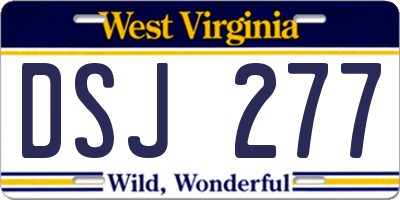 WV license plate DSJ277