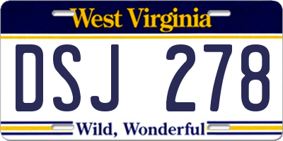 WV license plate DSJ278