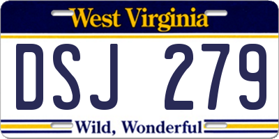 WV license plate DSJ279