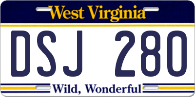 WV license plate DSJ280
