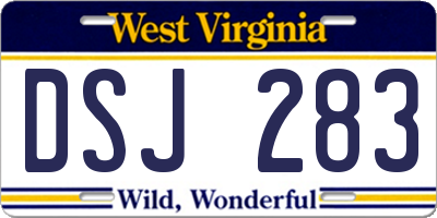 WV license plate DSJ283