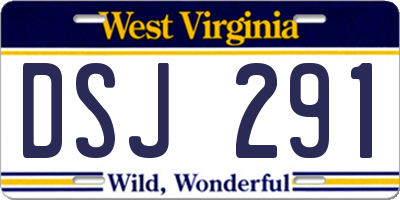 WV license plate DSJ291