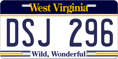 WV license plate DSJ296