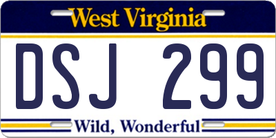 WV license plate DSJ299