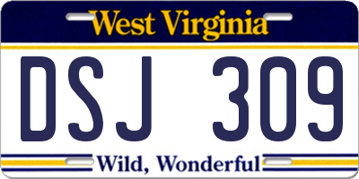 WV license plate DSJ309