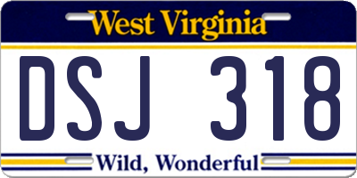 WV license plate DSJ318