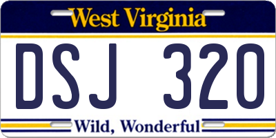 WV license plate DSJ320