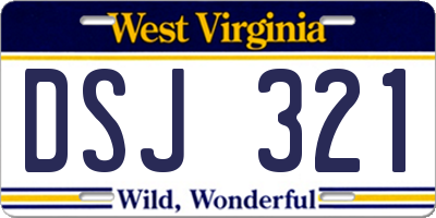WV license plate DSJ321