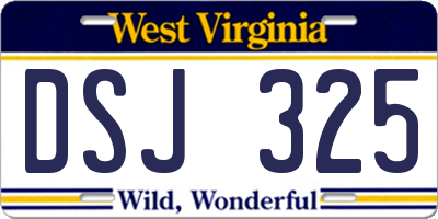 WV license plate DSJ325