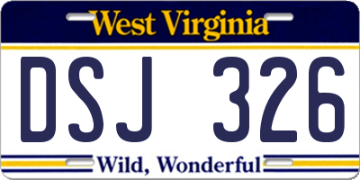 WV license plate DSJ326