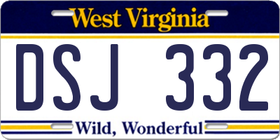WV license plate DSJ332