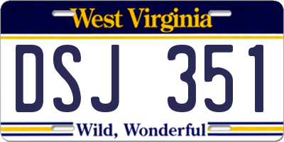 WV license plate DSJ351
