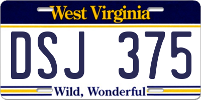 WV license plate DSJ375