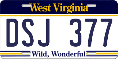 WV license plate DSJ377