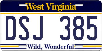 WV license plate DSJ385
