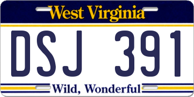 WV license plate DSJ391