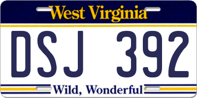 WV license plate DSJ392