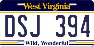 WV license plate DSJ394