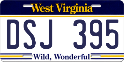 WV license plate DSJ395