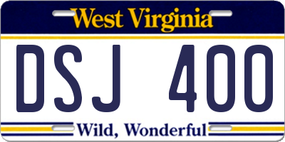 WV license plate DSJ400