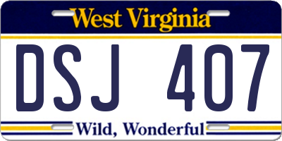 WV license plate DSJ407