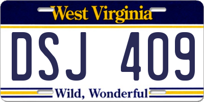 WV license plate DSJ409