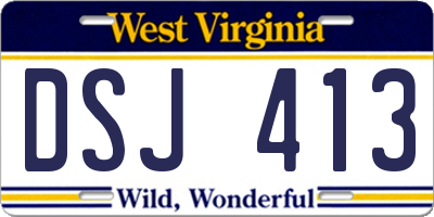 WV license plate DSJ413