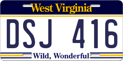 WV license plate DSJ416
