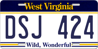 WV license plate DSJ424