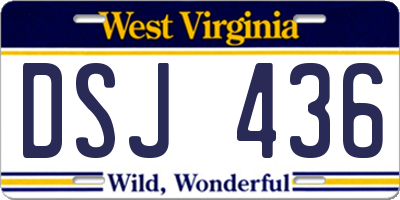 WV license plate DSJ436