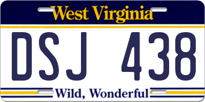 WV license plate DSJ438