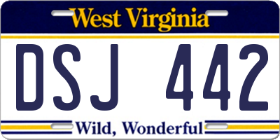 WV license plate DSJ442