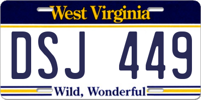 WV license plate DSJ449