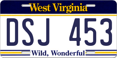 WV license plate DSJ453