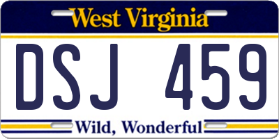 WV license plate DSJ459