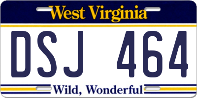 WV license plate DSJ464