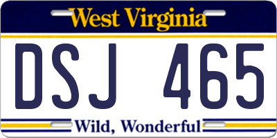 WV license plate DSJ465