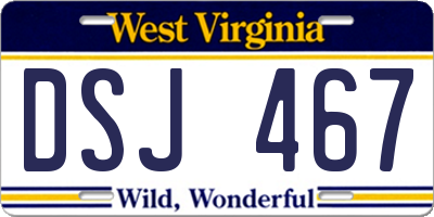 WV license plate DSJ467