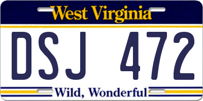 WV license plate DSJ472