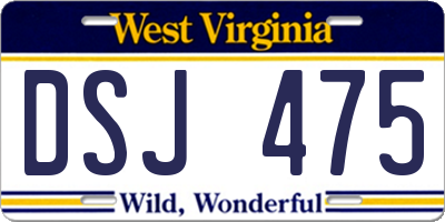 WV license plate DSJ475