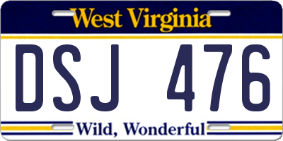 WV license plate DSJ476