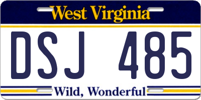 WV license plate DSJ485