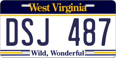 WV license plate DSJ487