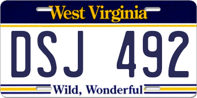 WV license plate DSJ492