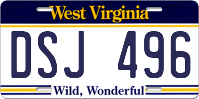 WV license plate DSJ496
