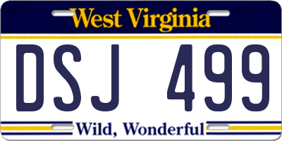 WV license plate DSJ499