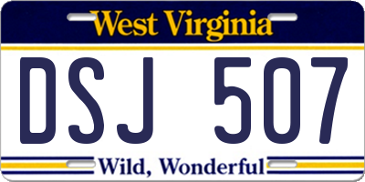 WV license plate DSJ507