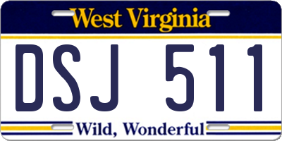WV license plate DSJ511
