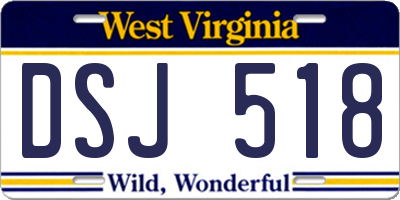 WV license plate DSJ518