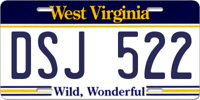 WV license plate DSJ522